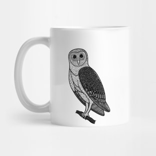 Barn Owl - hand drawn nocturnal bird design Mug